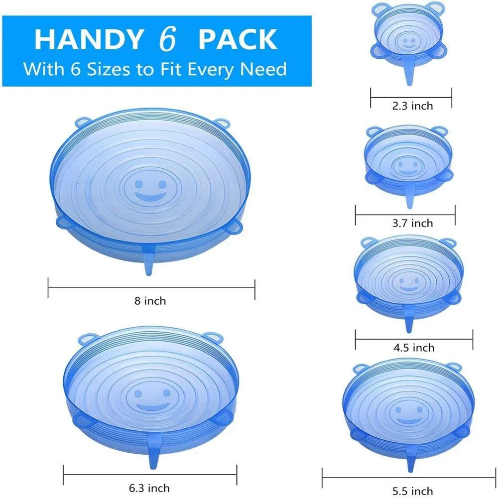 6 Silicone Stretch Lids – Universal Food Covers
