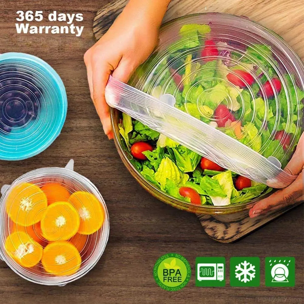6 Silicone Stretch Lids – Universal Food Covers