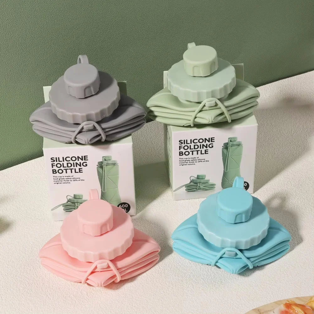 600ml Foldable Silicone Bottle – Portable & Reusable