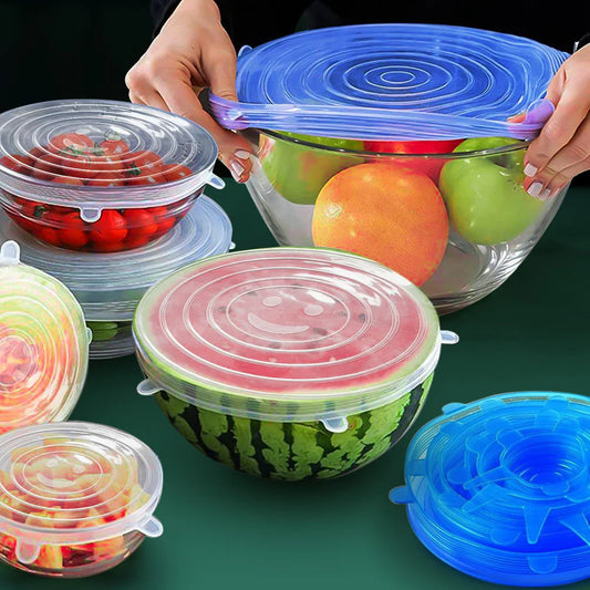 6 Silicone Stretch Lids – Universal Food Covers