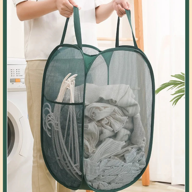 Foldable Mesh Laundry Basket – Large & Breathable