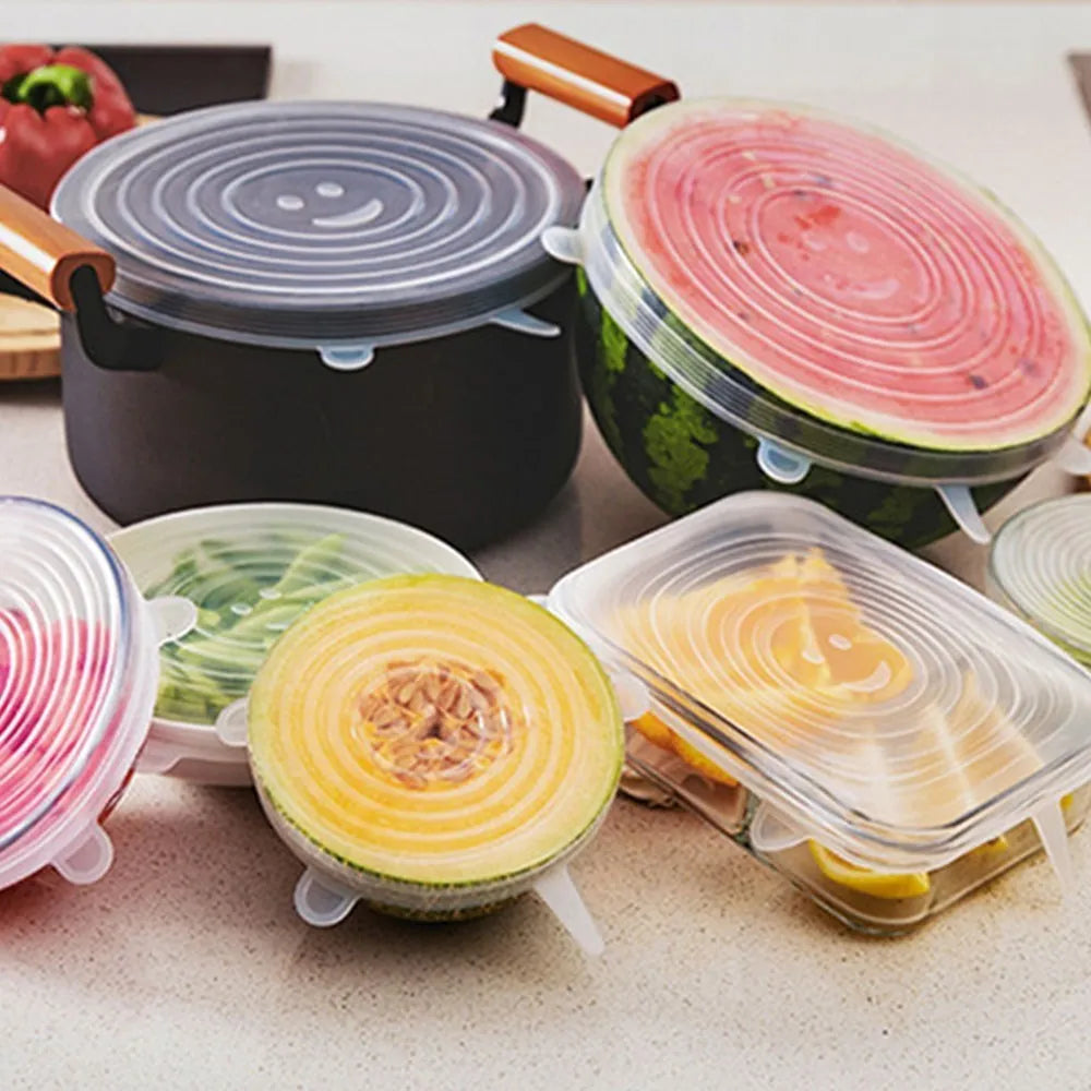 6 Silicone Stretch Lids – Universal Food Covers